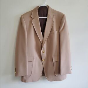 Perma Prest Khaki Suit Blazer and Reversible Vest | 44R